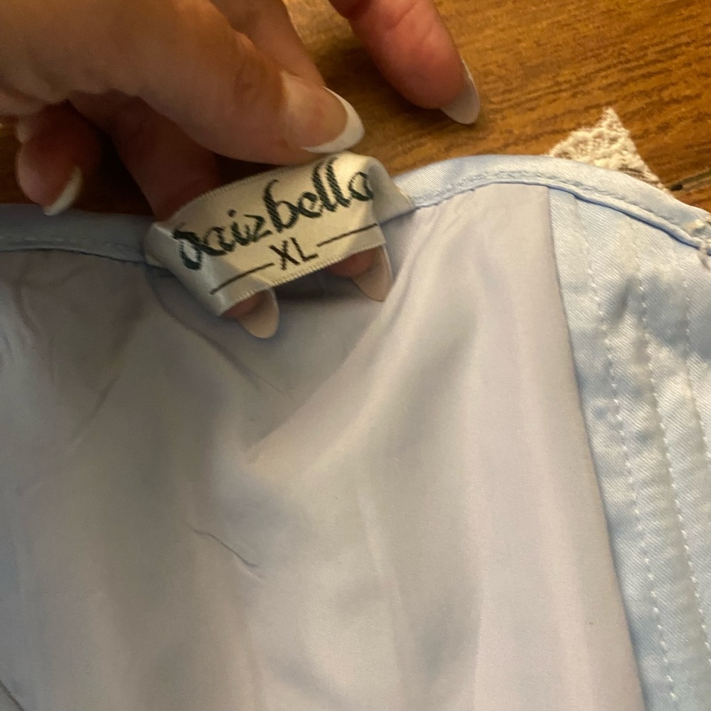 Nwot Daizbella Blue Corset Medieval Renaissance Lace Up Satin XL Vintage Style - Picture 7 of 7